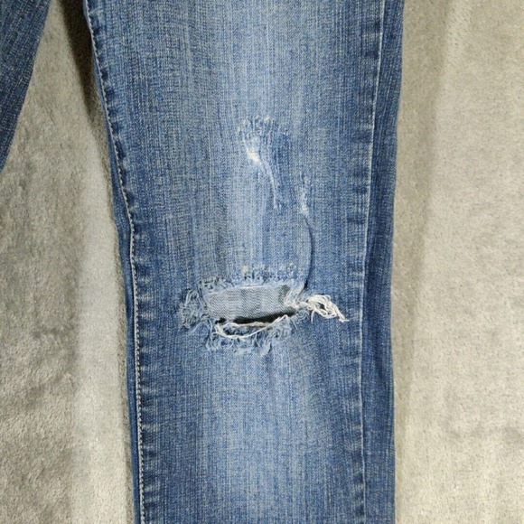 Decree Jeans Womens 5 Blue Super Skinny Distressed Stretch - Picture 5 of 10